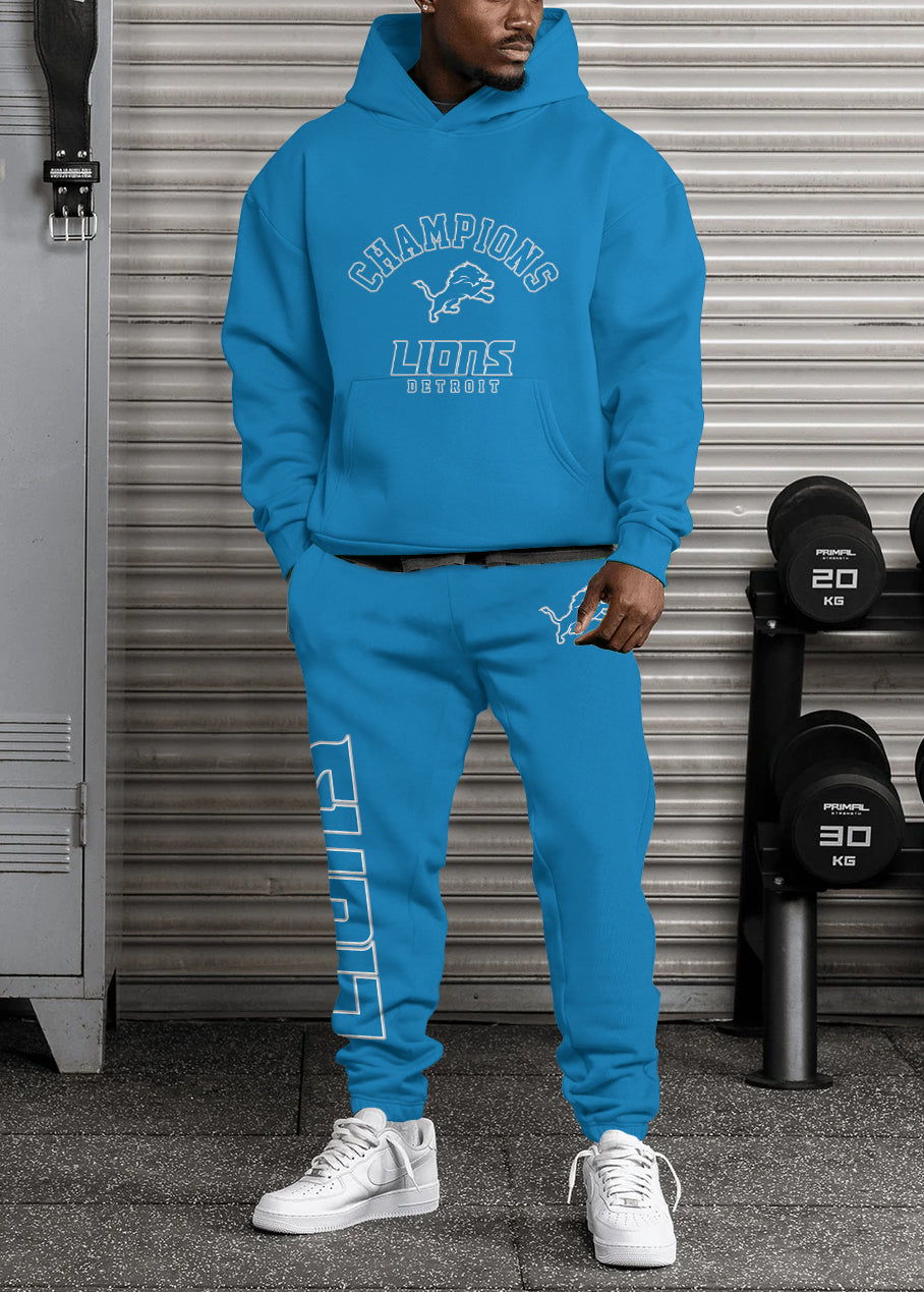 Detroit Lions 3D Printed Pullover Hoodie And Sweatpant 2pcs Tracksuits
