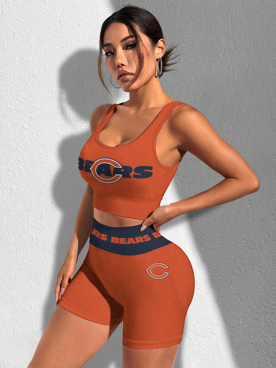 Chicago Bears Sports Bra & Shorts Gym Set