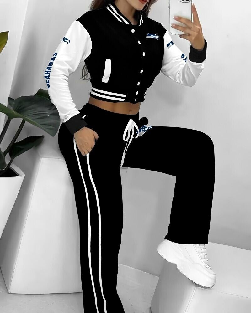 Seattle Seahawks 3D Printed Varsity Jacket Set