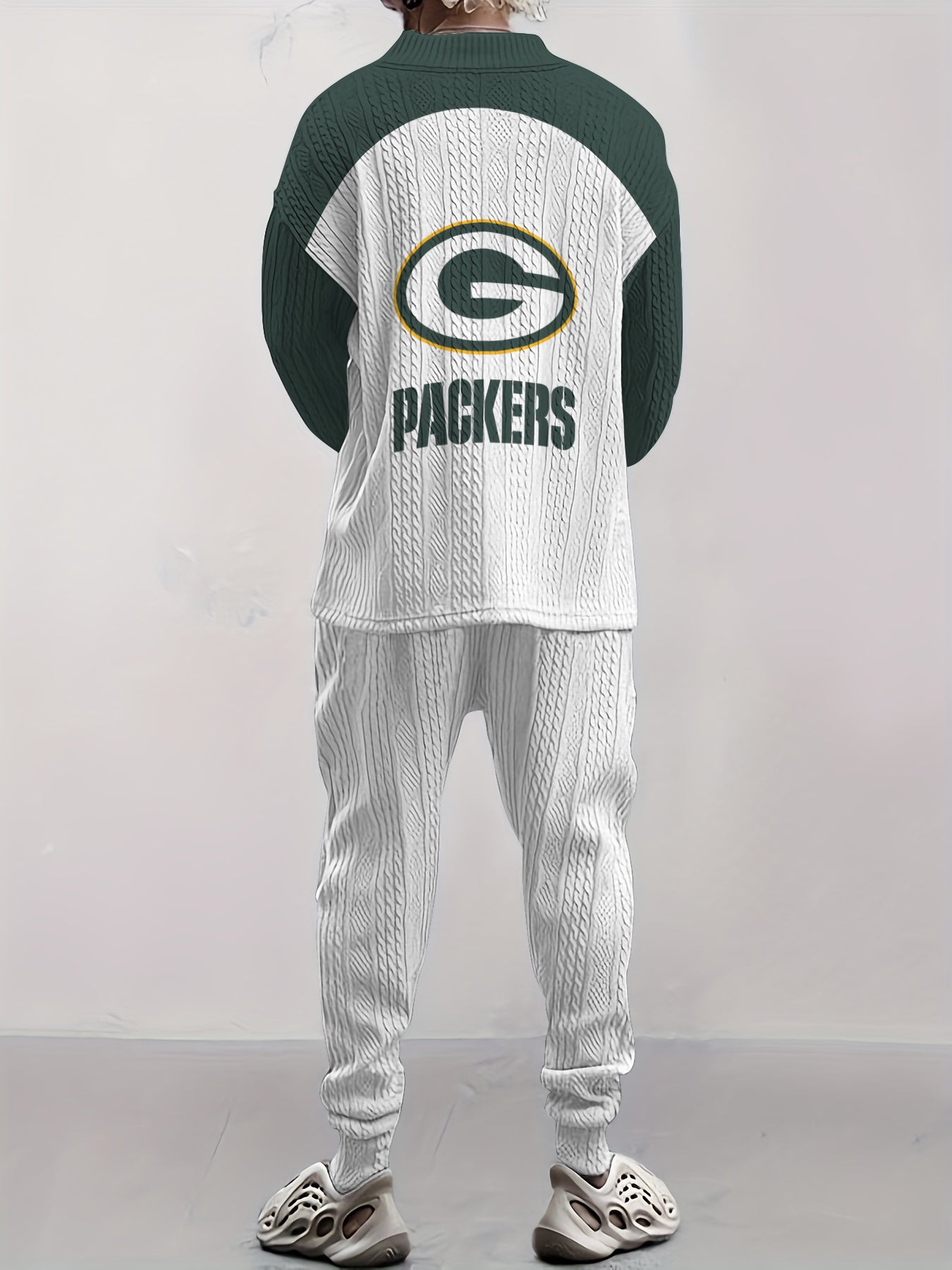 Green Bay Packers Classic  All-Season Long Sleeve V-Neck Pullover Sweater