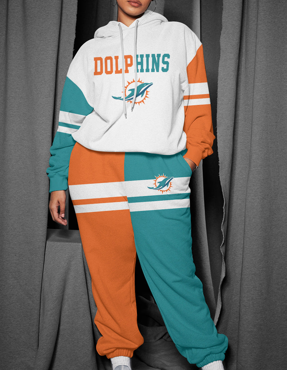 Miami Dolphins 3D Printed Pullover Hoodie And Sweatpant 2pcs Tracksuits