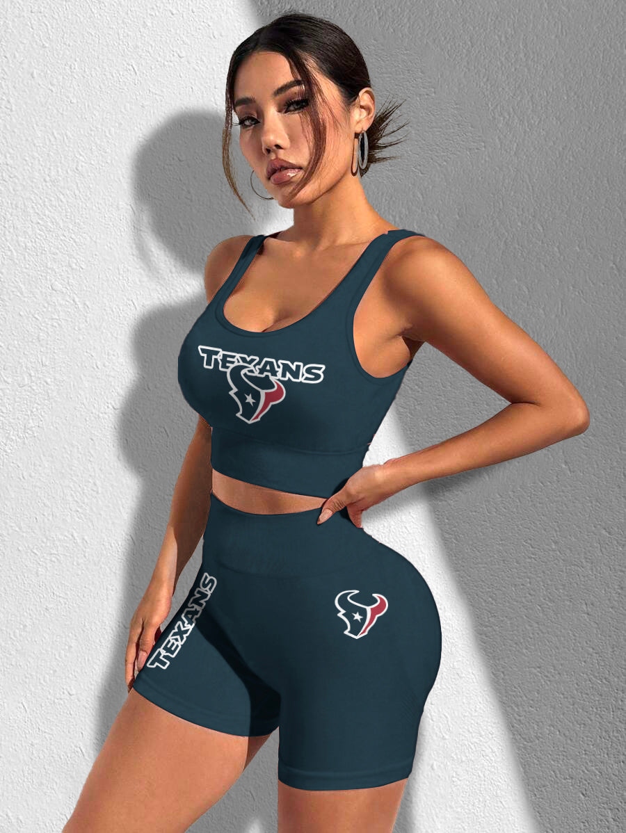 Houston Texans Sports Bra & Shorts Gym Set