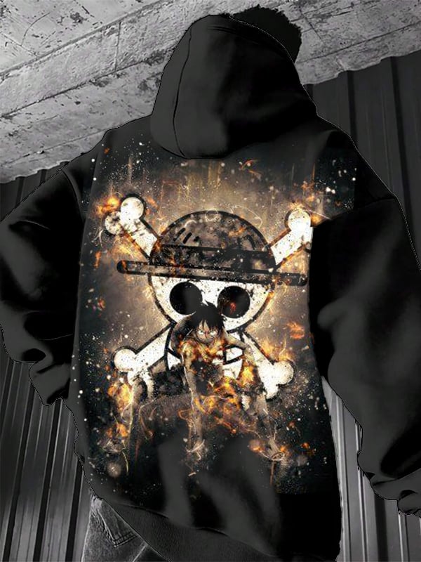 Men's Retro  Graphic Pocket Hoodie