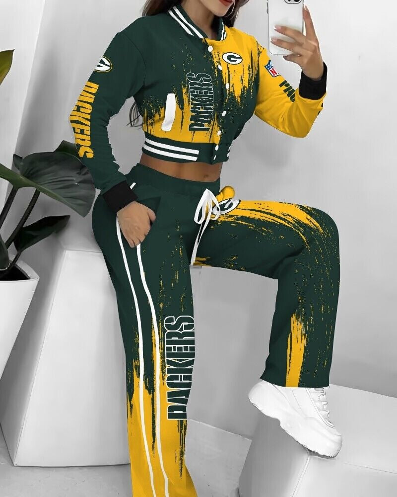 Green Bay Packers  3D Printed Varsity Jacket Set