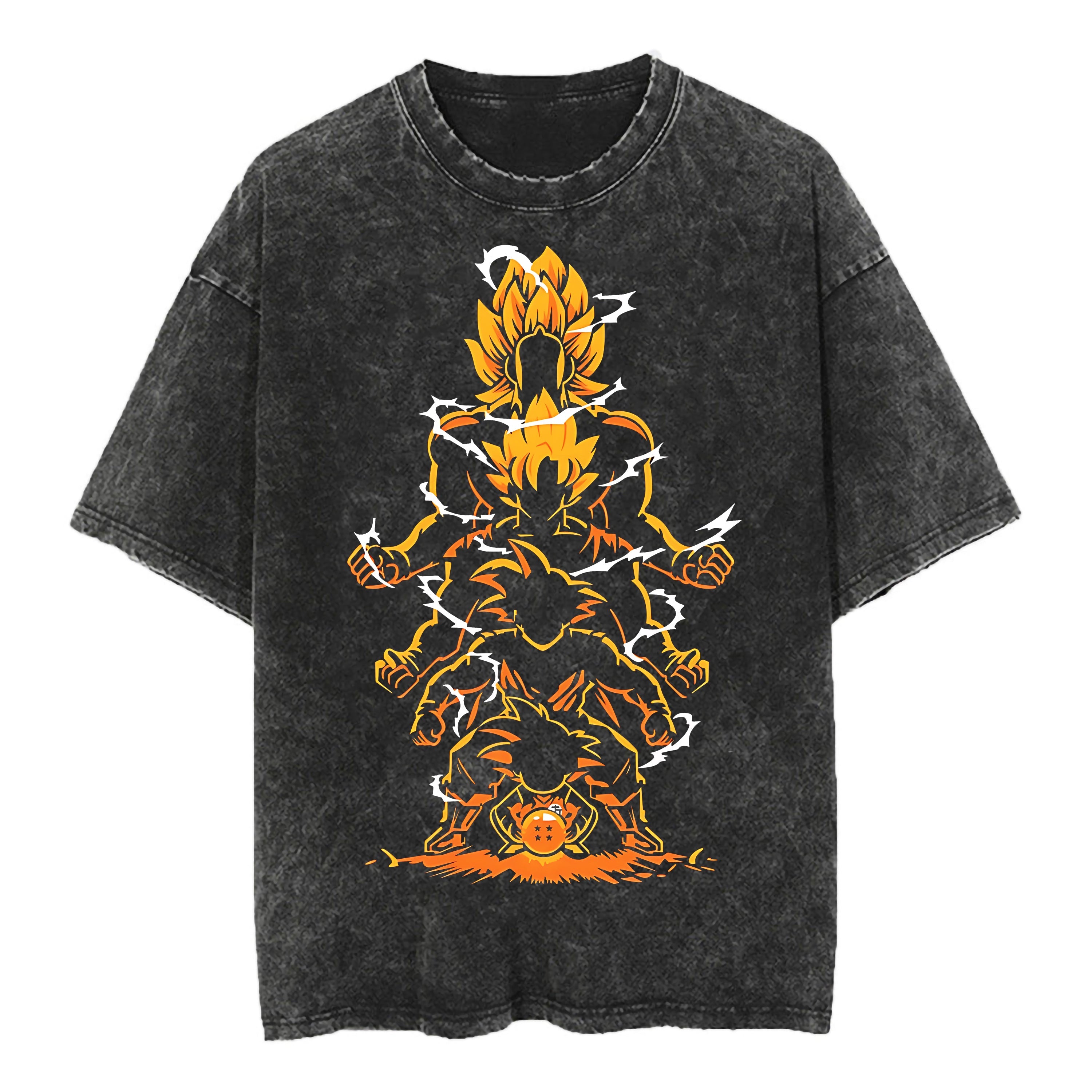 GOKU TRANSFORMATIONS VINTAGE OVERSIZE TEE