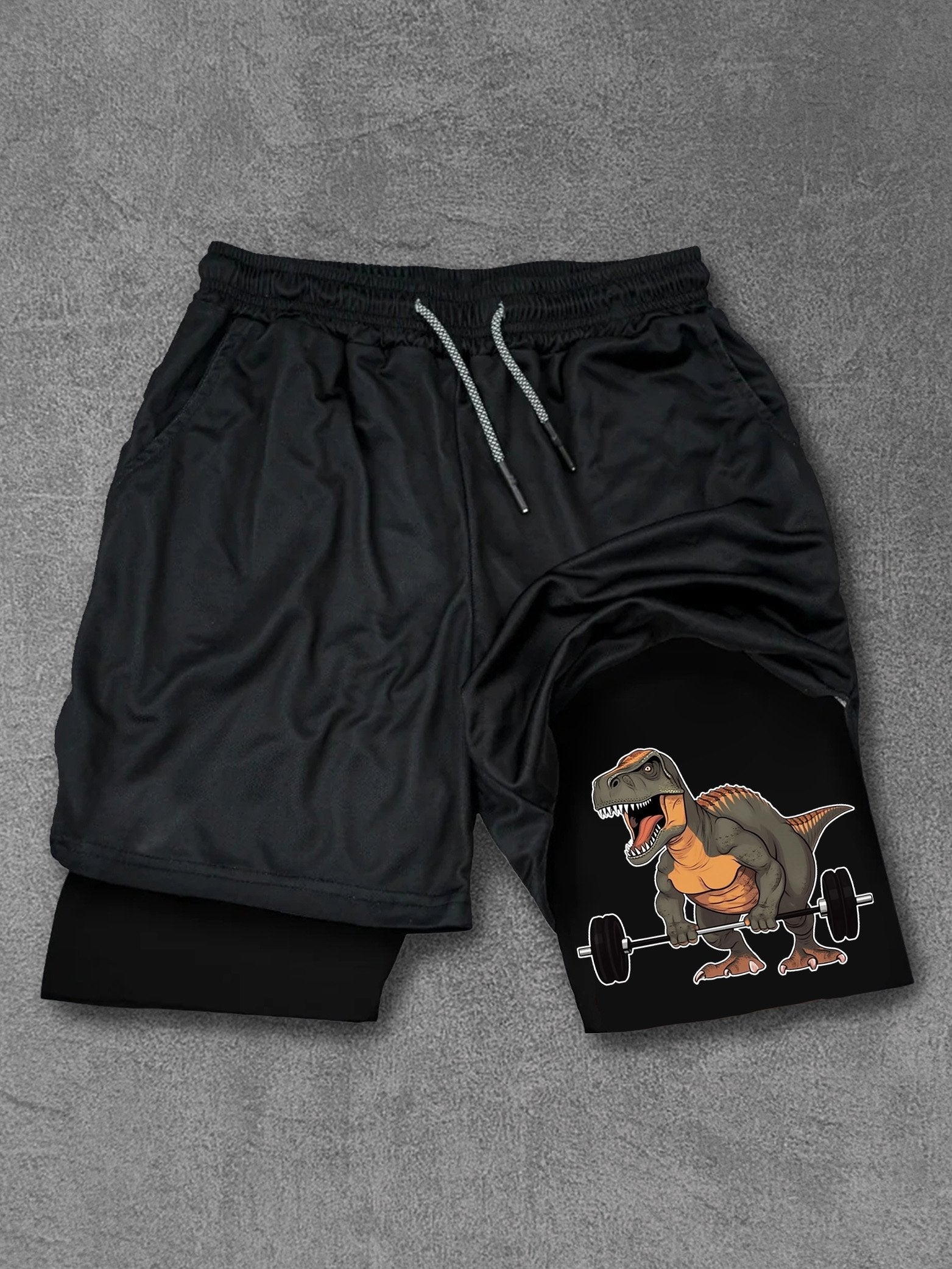 weightlifting dinosaur Performance Training Shorts