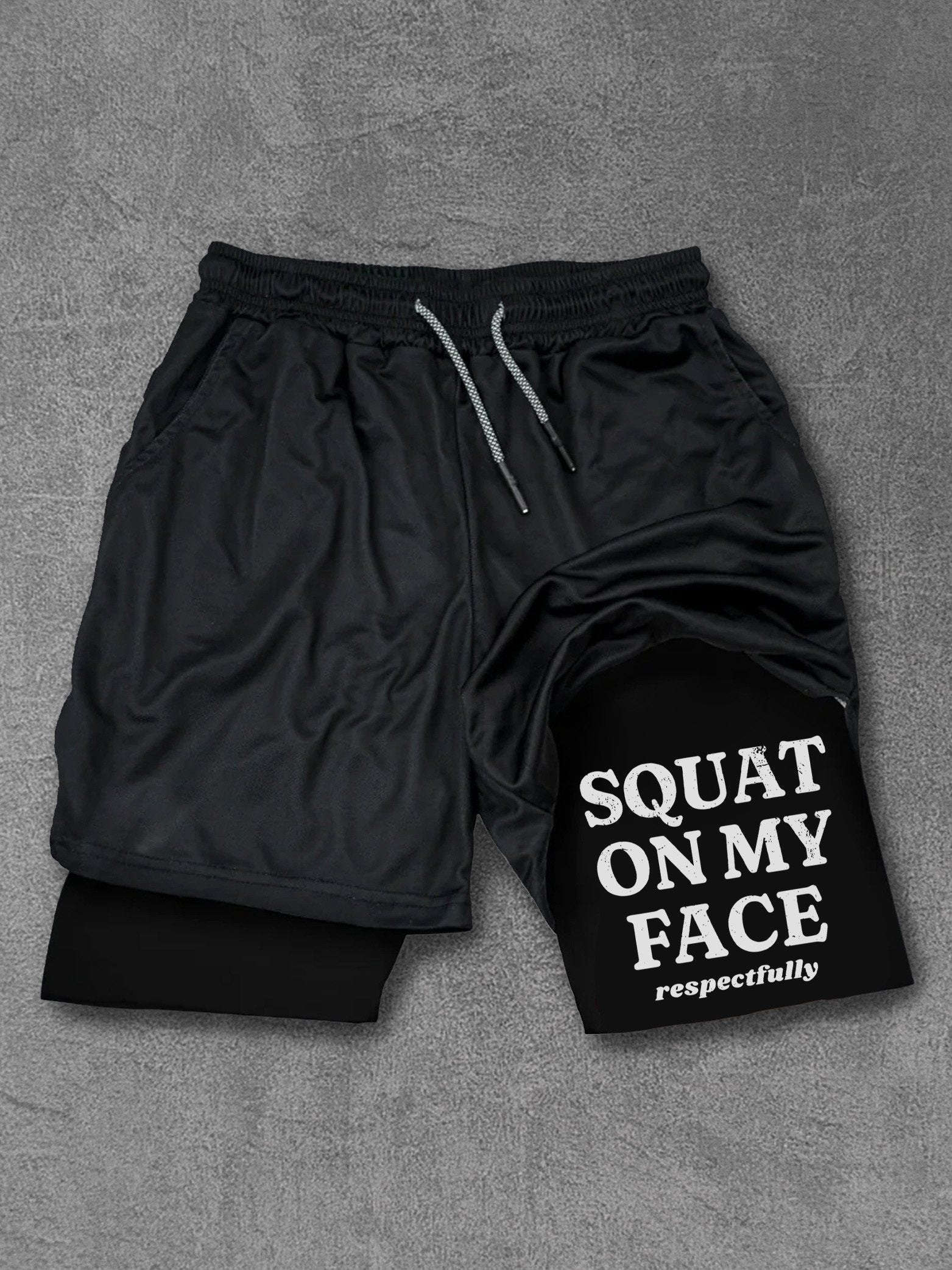 squat on my face respectfully Performance Training Shorts