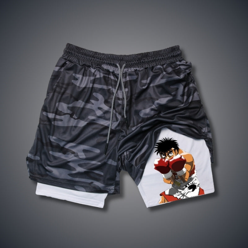 Hajime no Ippo Performance Shorts - Grey Camo