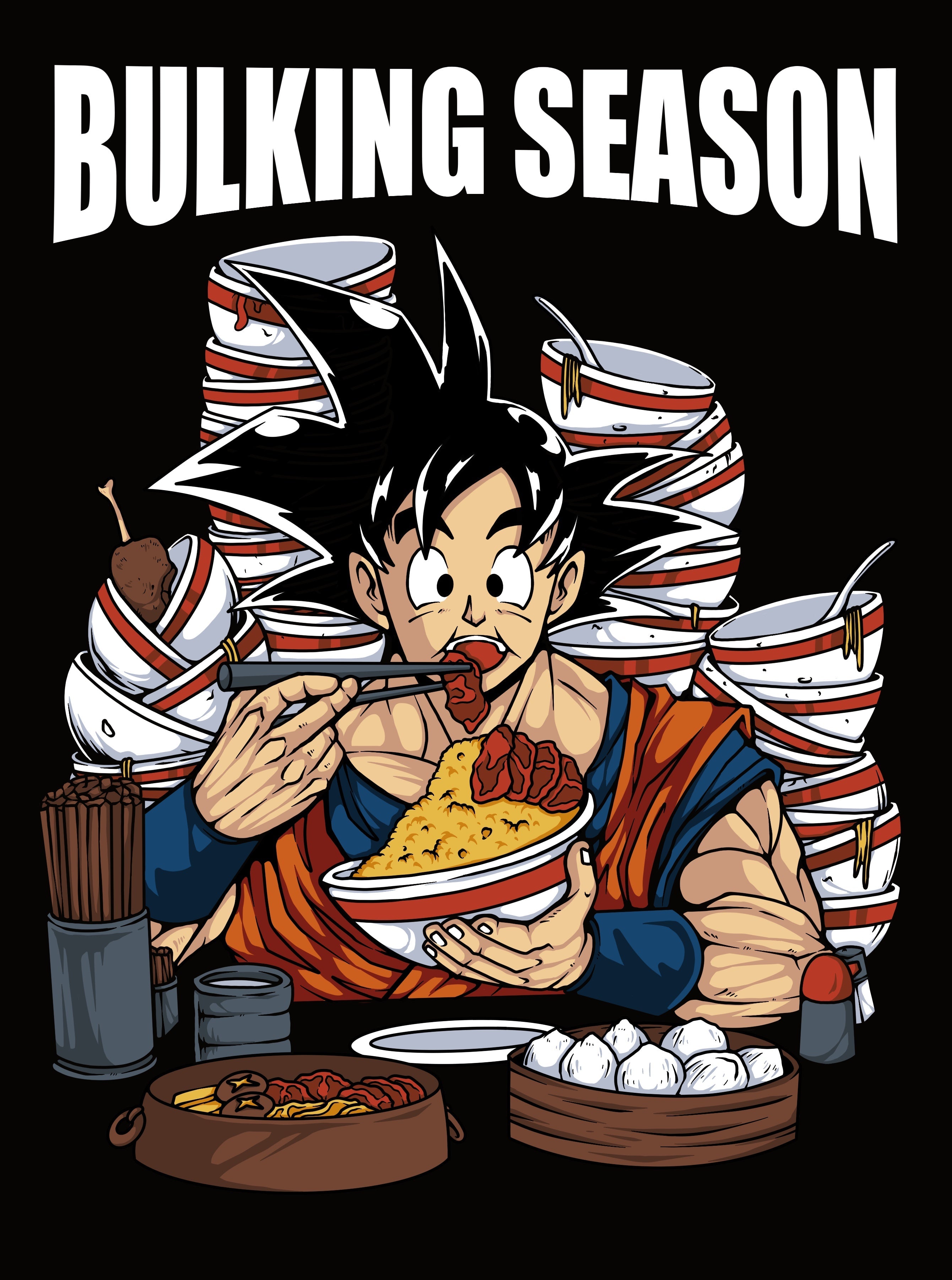 "SON GOKU x BULKING SEASON" - Heavy Oversized Hoodie