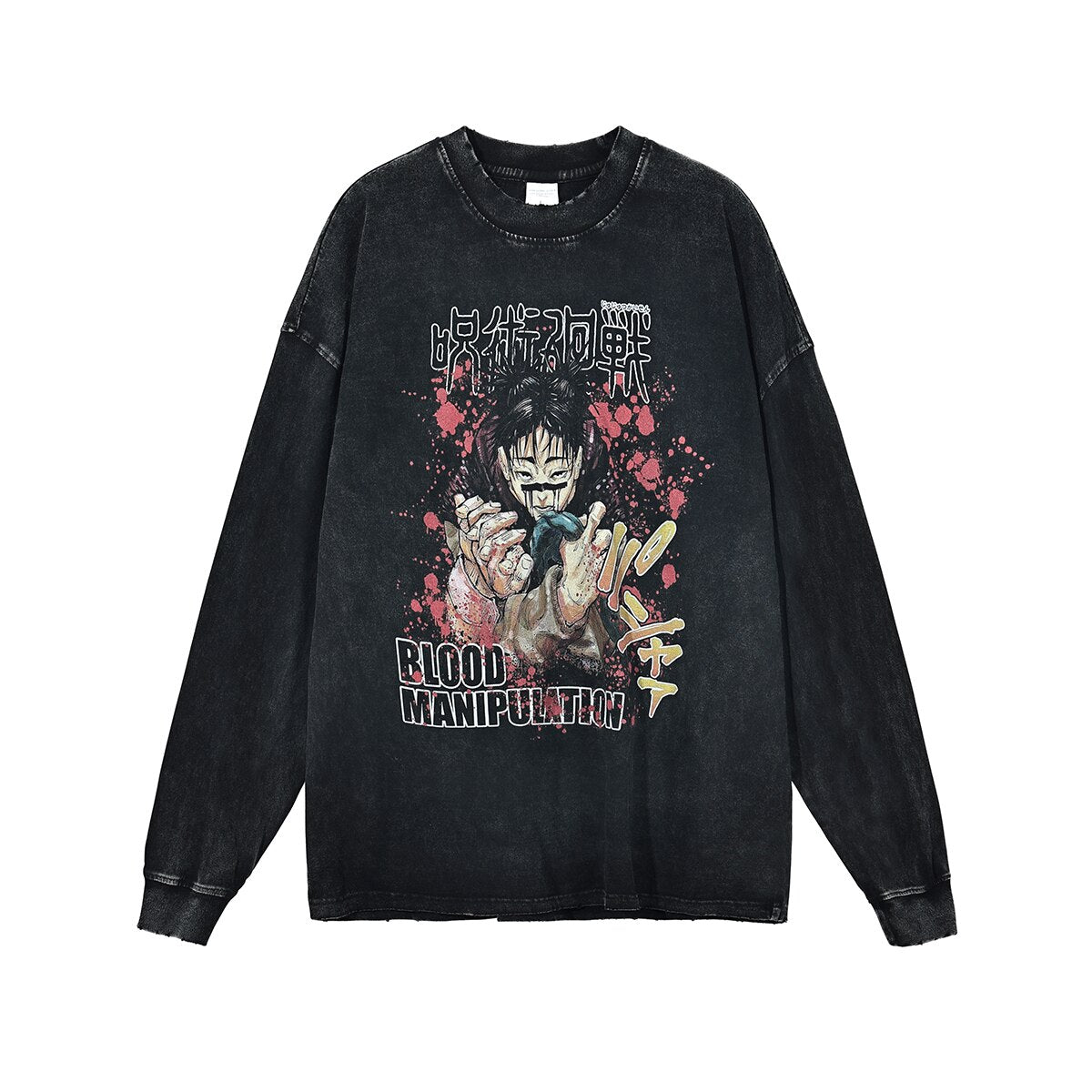 Blood Manipulation Vintage Washed Long Sleeve Shirt