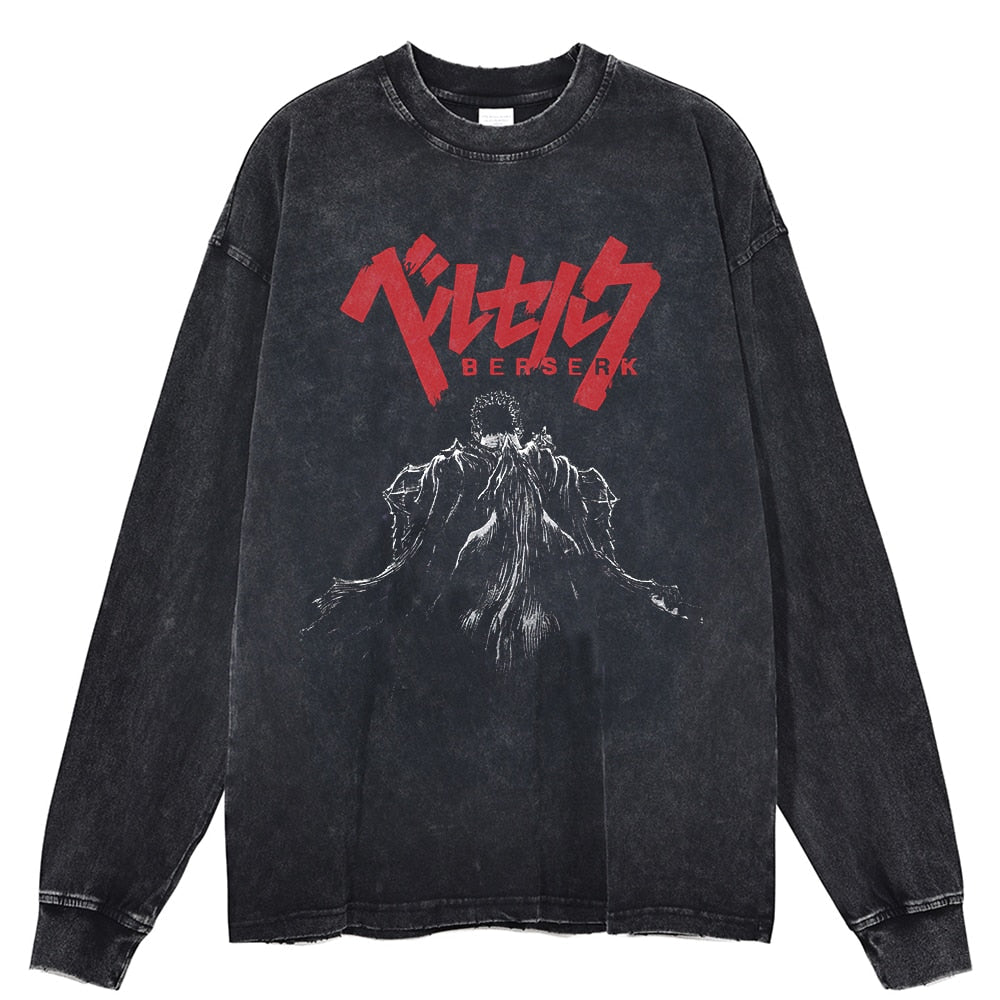 Berserk Guts Vintage Washed Long Sleeve Shirt