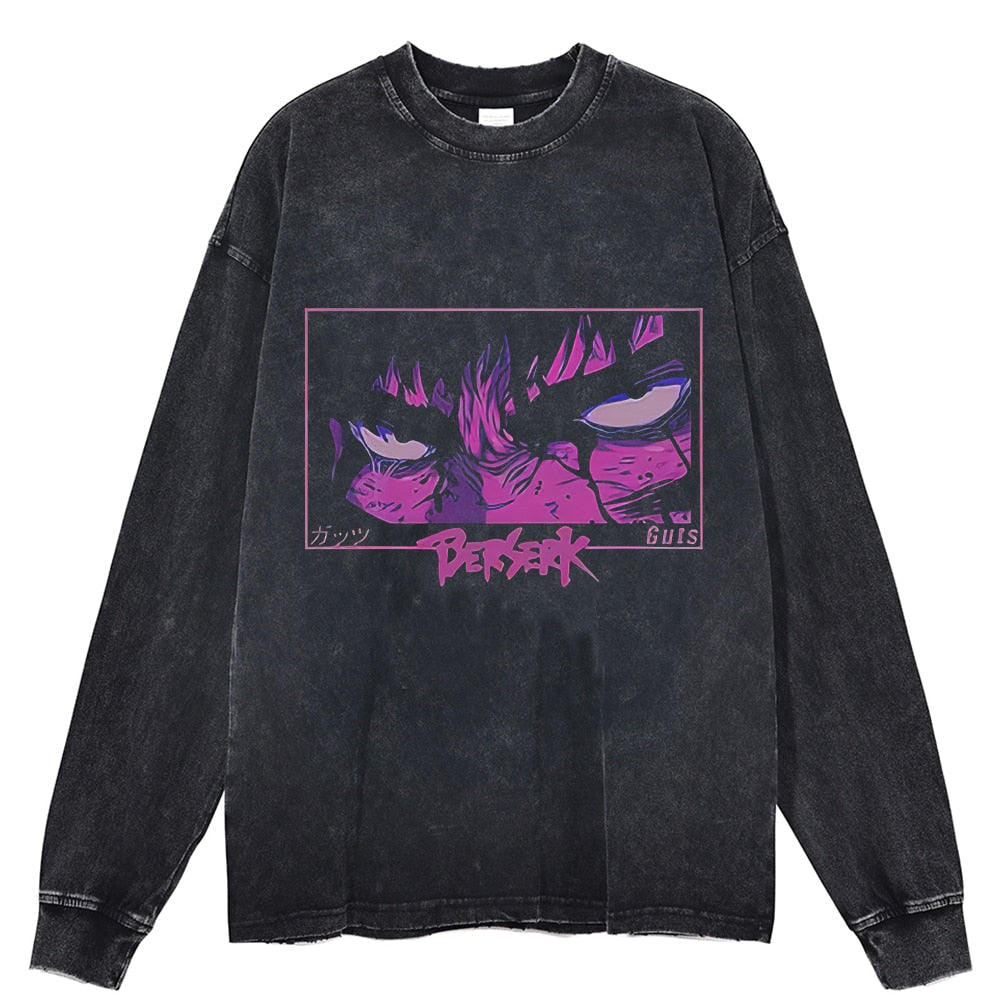 Berserk Purple Guts Vintage Washed Long Sleeve Shirt