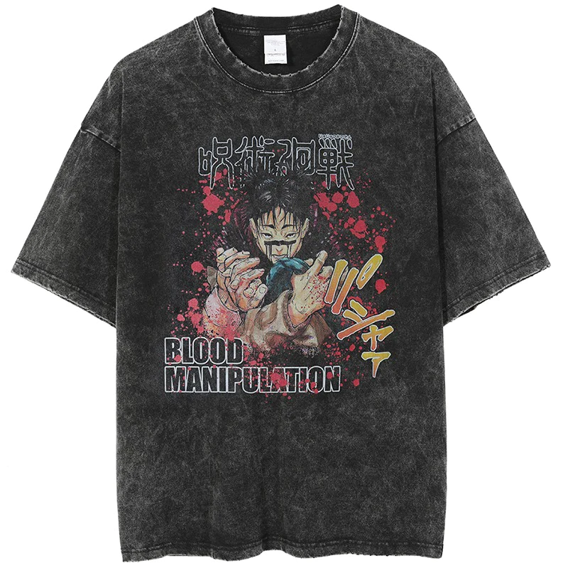 Blood Manipulation Vintage Washed Oversized Shirt